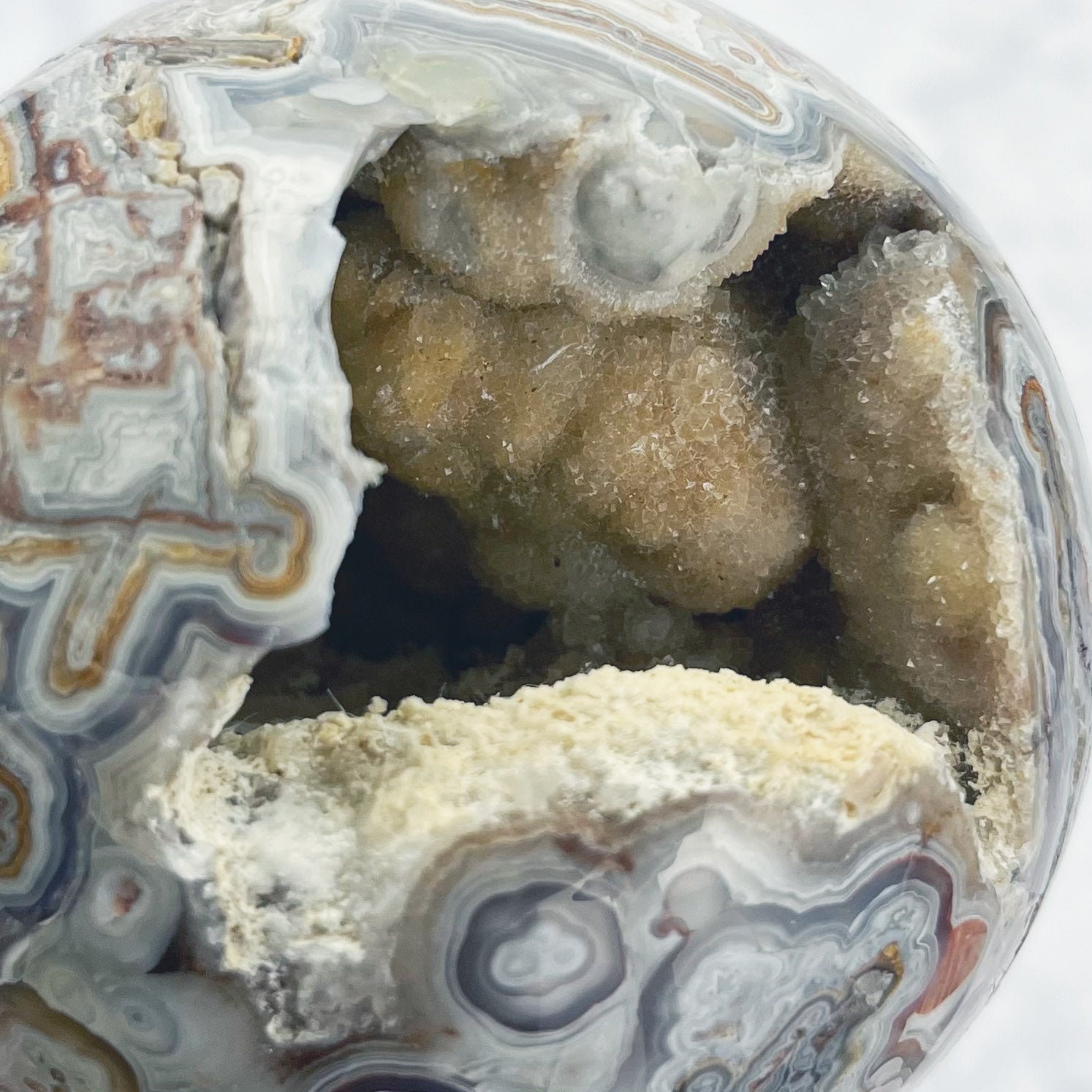 2.75 Inch White Lace Agate / Mexican Lace Agate Sphere G141