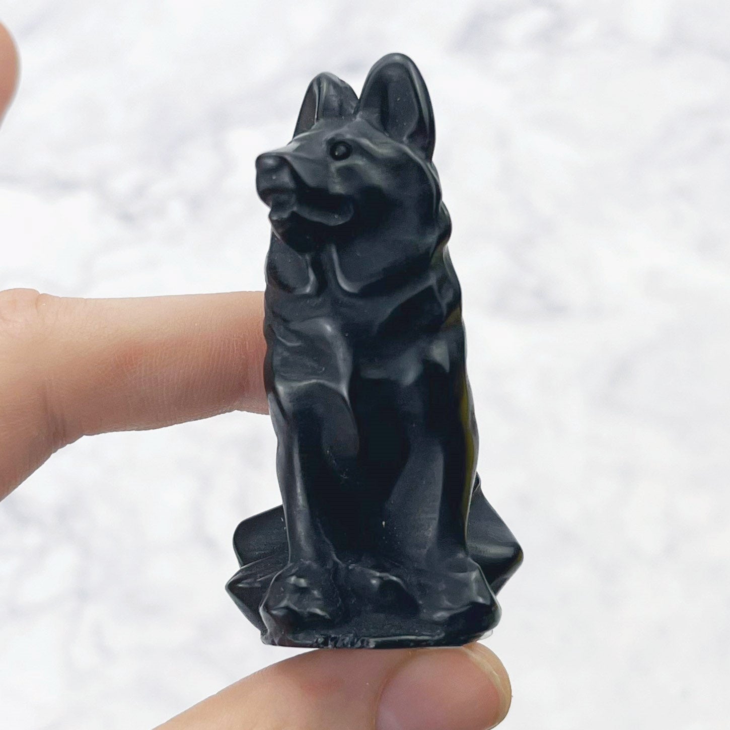 2.5 Inch Obsidian Dog Carving E28