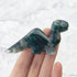 3 Inch Moss Agate Dino Carving B32