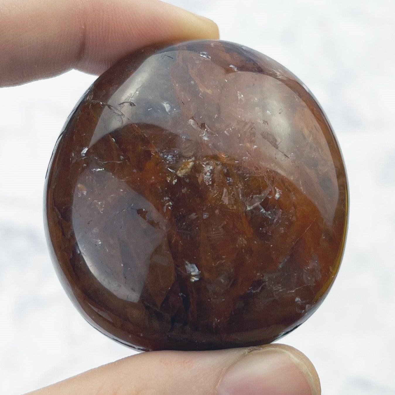 1.75 Inch Fire Quartz Palmstone E14