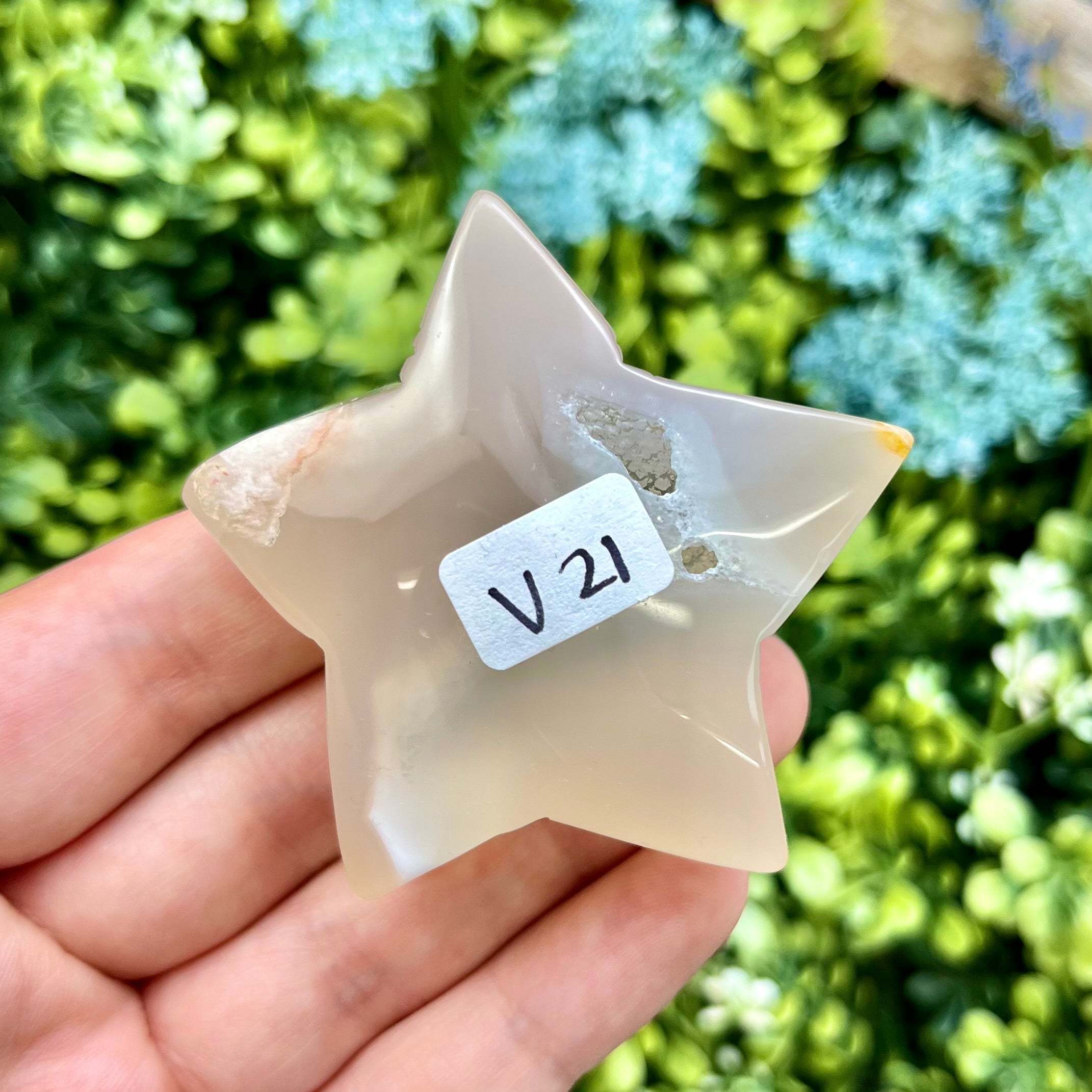 2 Inch Flower Agate Star V21