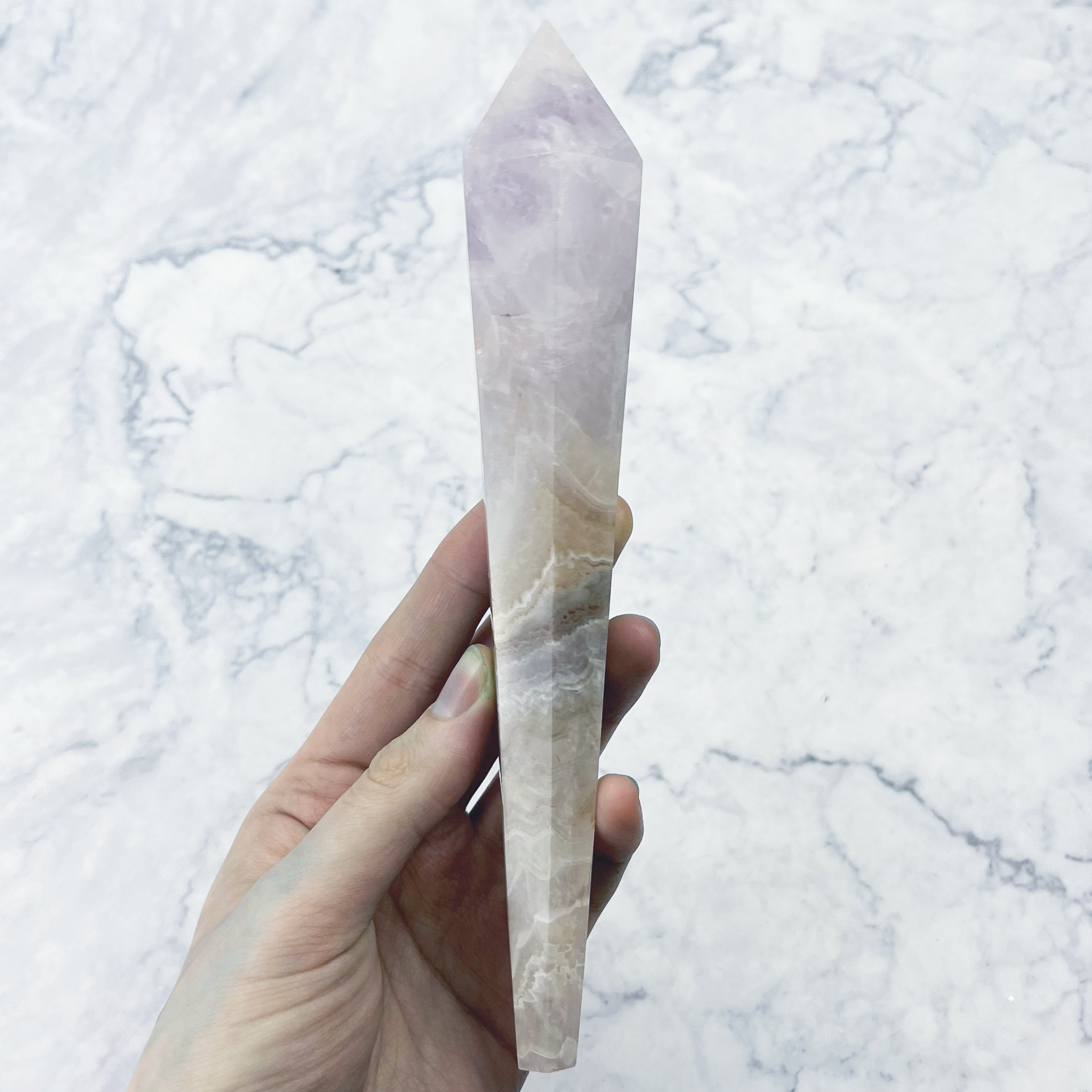 7.75 Inch Amethyst Agate Wand A69