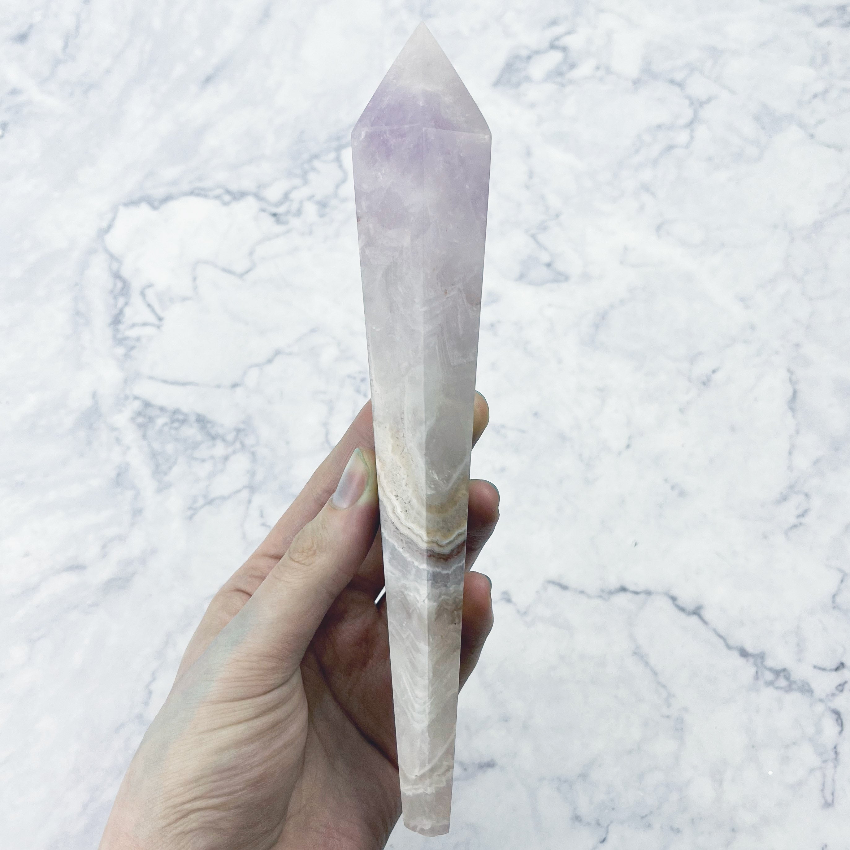 7.75 Inch Amethyst Agate Wand A69