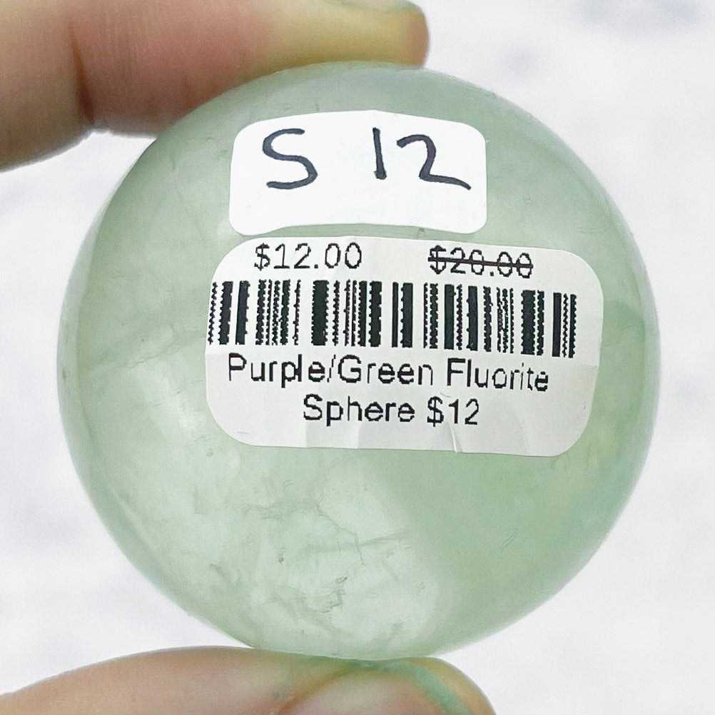 1.5 Inch Green Fluorite Sphere S12