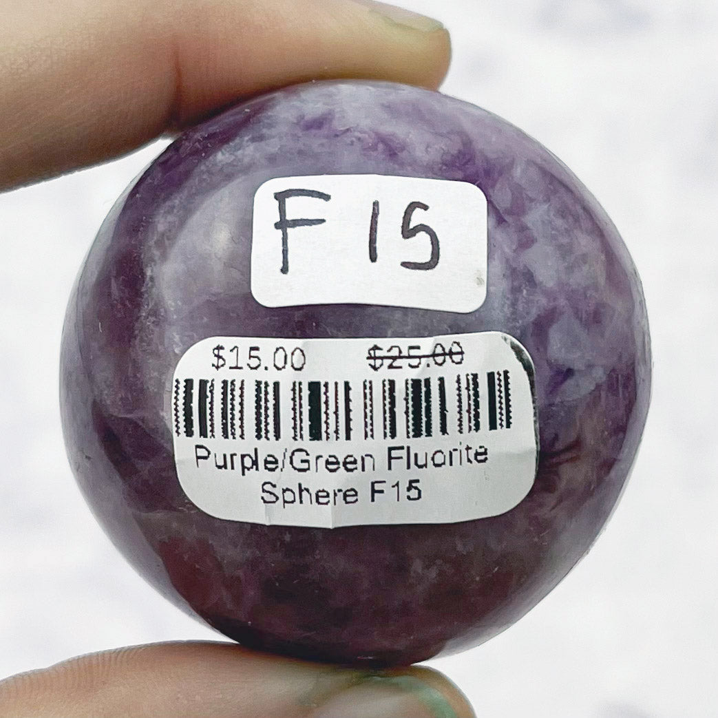 1.5 Inch Purple Fluorite Sphere F15