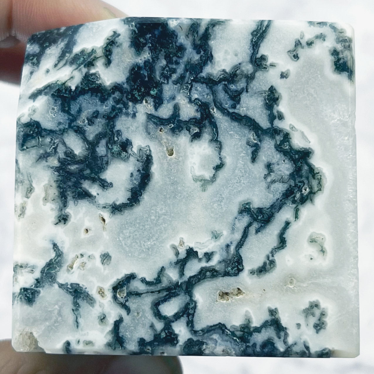 2.25 Inch Moss Agate Cube E65