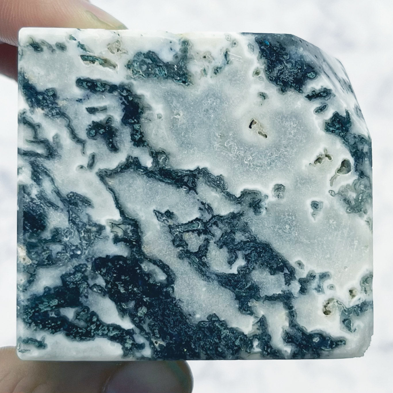 2.25 Inch Moss Agate Cube E65