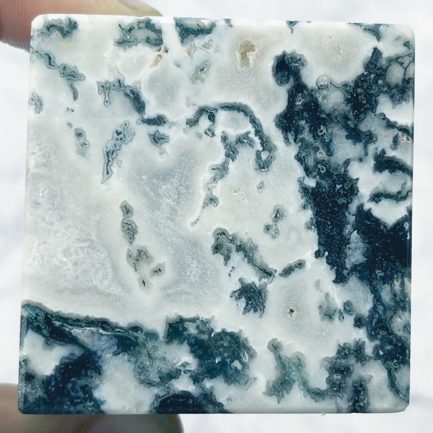 2.25 Inch Moss Agate Cube E65