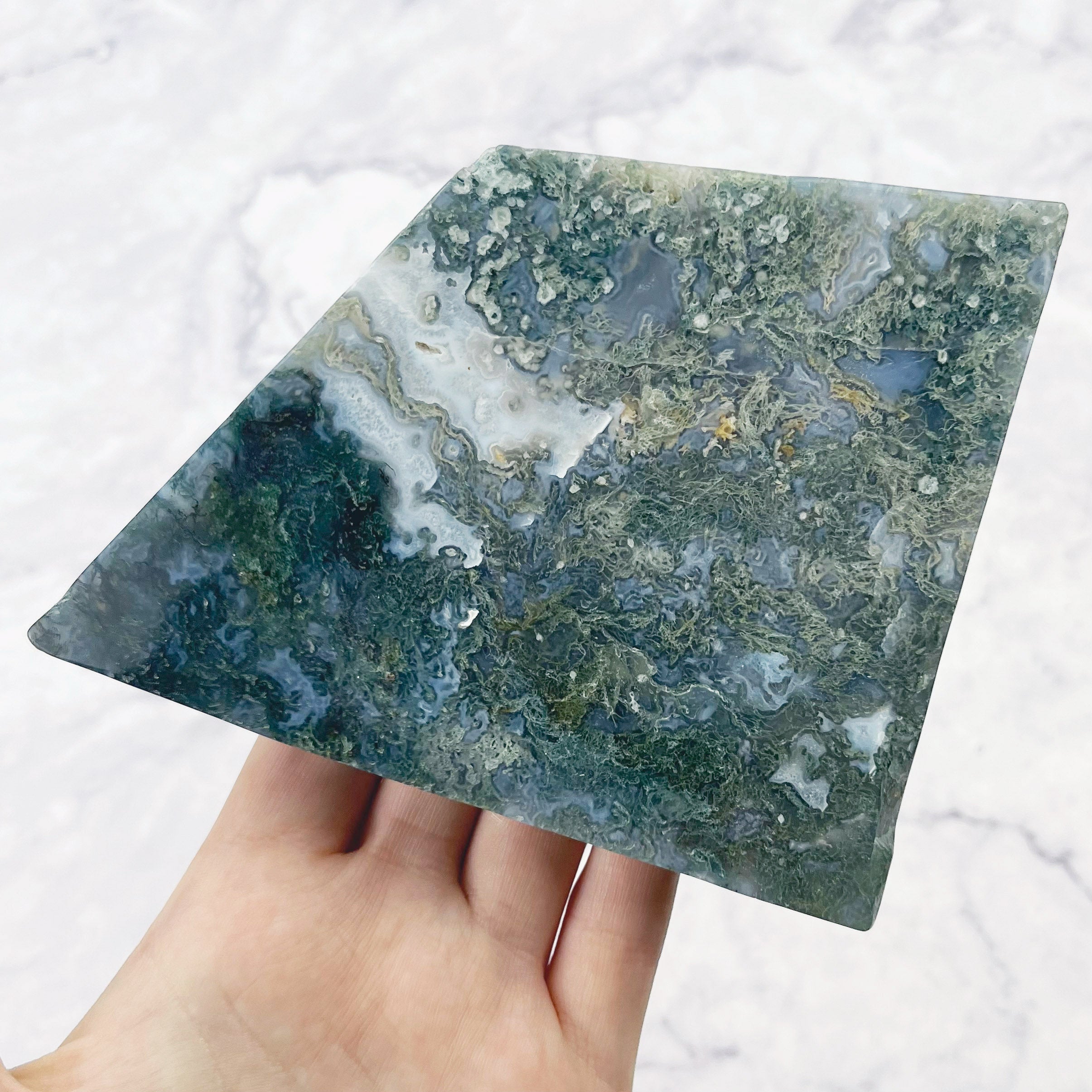 4.75 Inch Moss Agate Slab R50