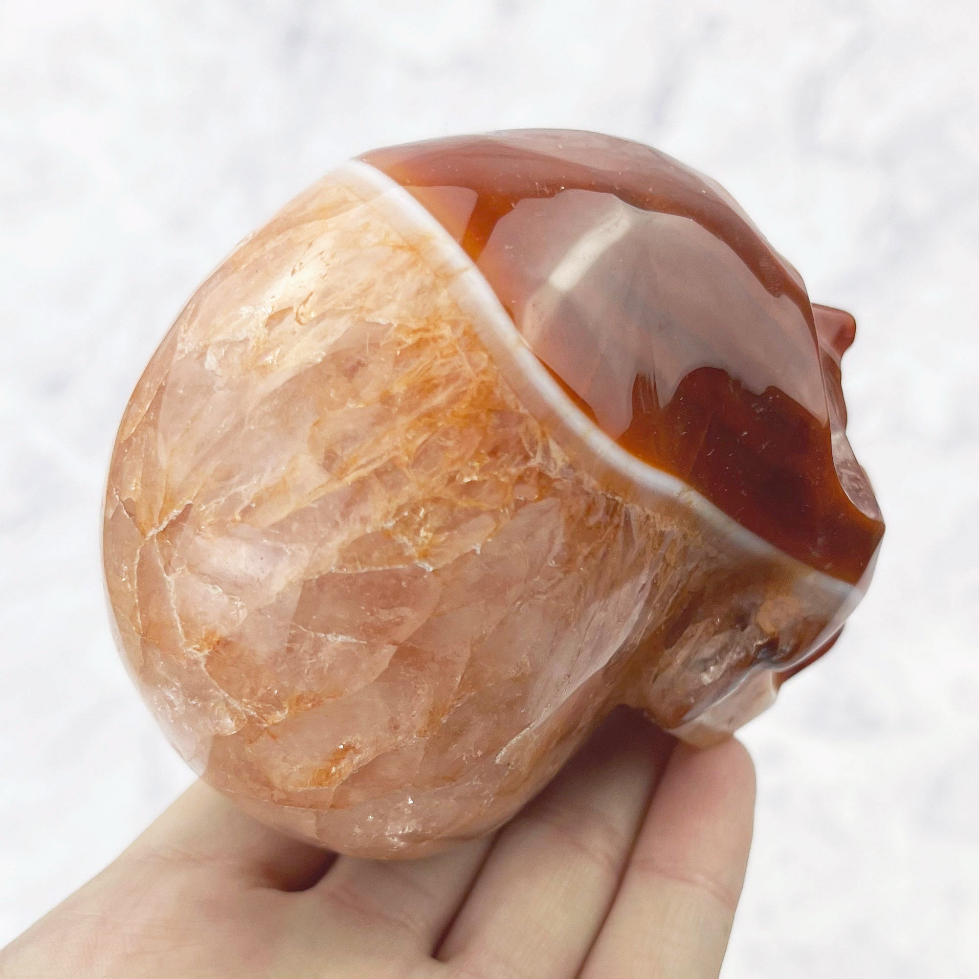 3.5 Inch Carnelian Skull Carving Y115