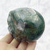 3.25 Inch Moss Agate Skull Carving S90