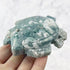 4 Inch Moss Agate Turtle Carving Y120