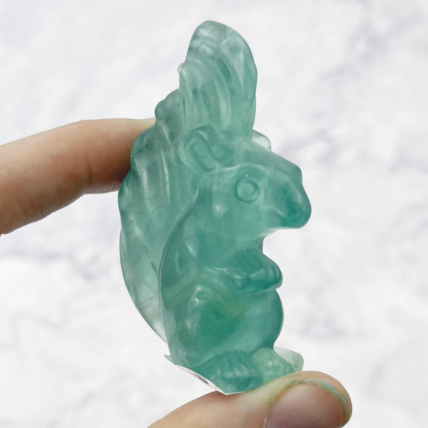 2.25 Inch Fluorite Squirrel Carving T22