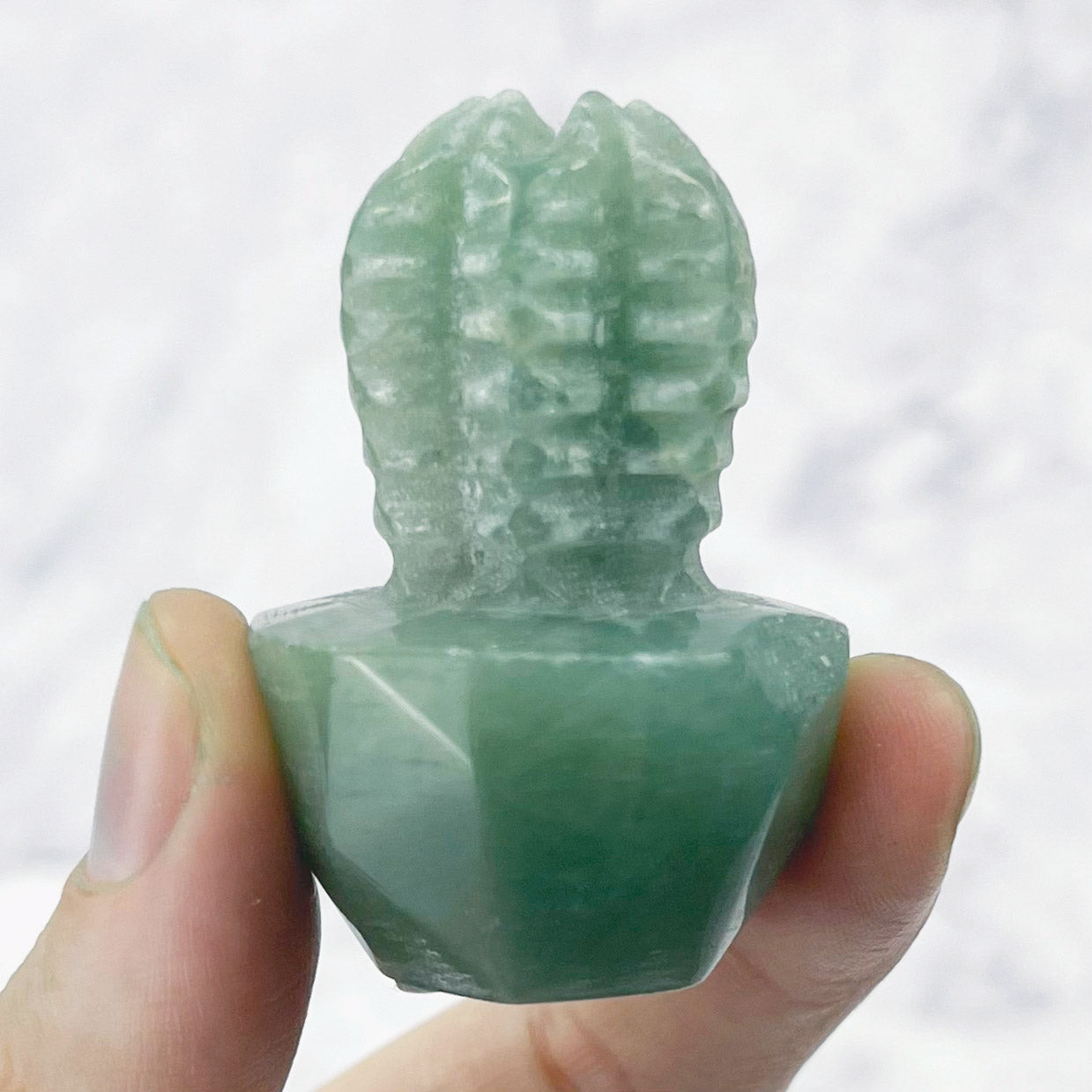 2 Inch Green Aventurine Cactus Carving I36