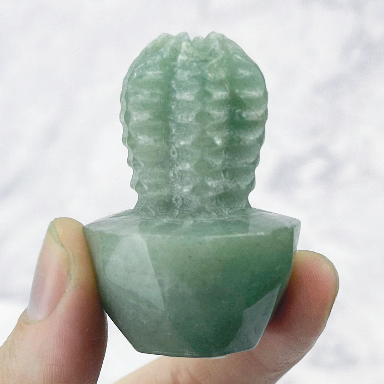 2 Inch Green Aventurine Cactus Carving I36