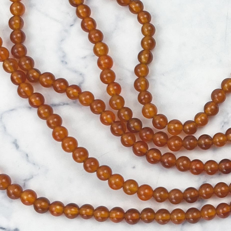 4mm High Quality Carnelian Bead Strand