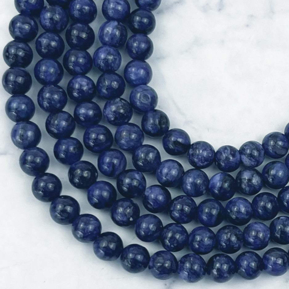 6mm Dyed Purple Jade Bead Half Strand