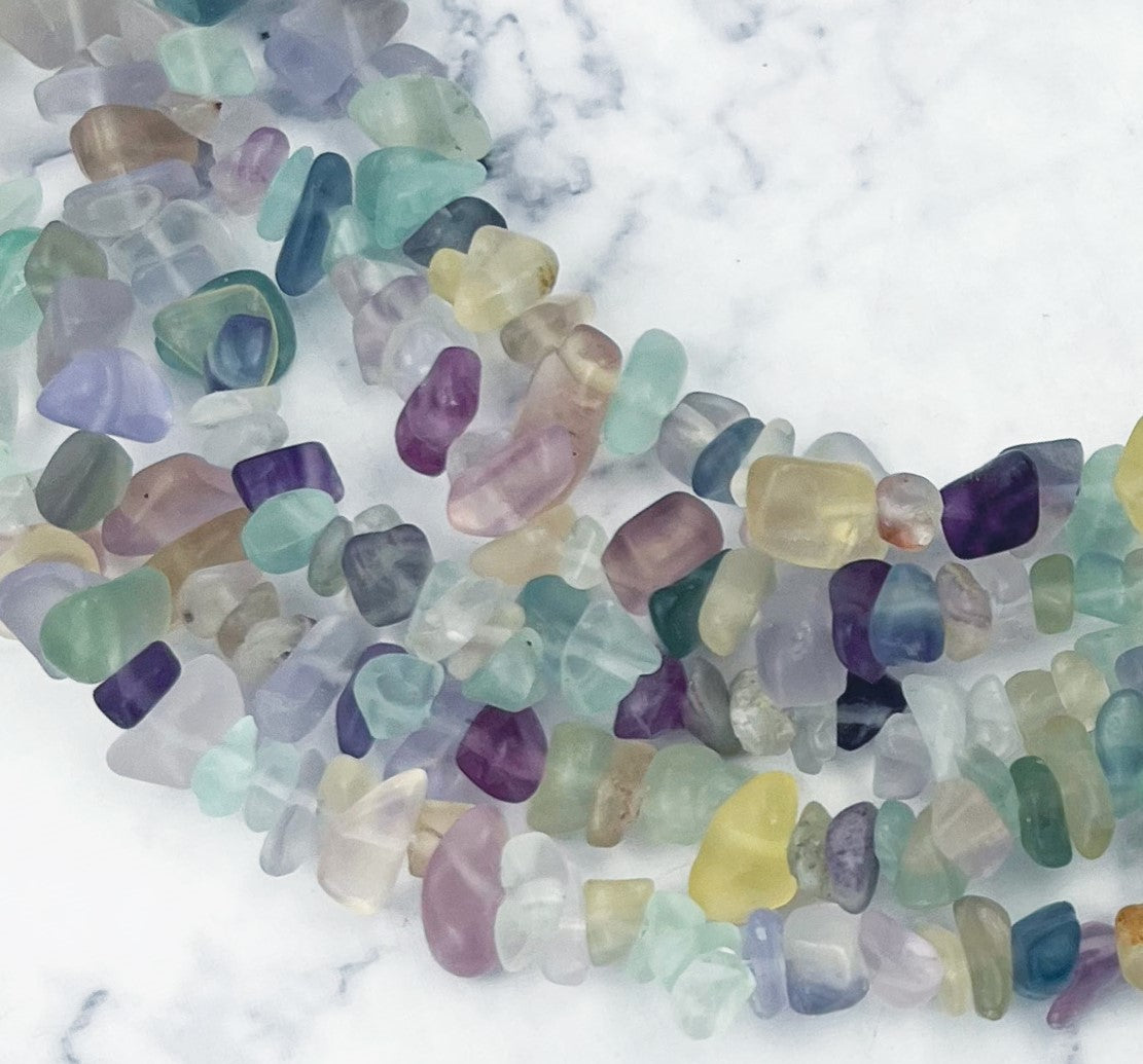 Rainbow Fluorite Chip Bead Strand