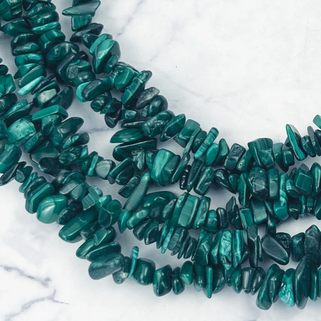 Malachite Chip Bead Strand