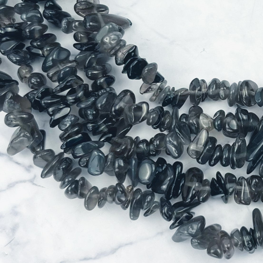 Smoky Quartz Chip Bead Strand