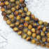 8mm Orange Tiger's Eye Bead Strand