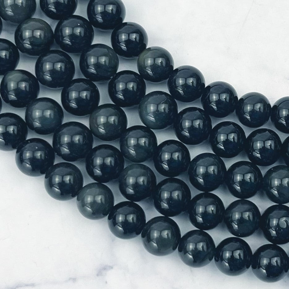 8mm Rainbow Obsidian Bead Strand