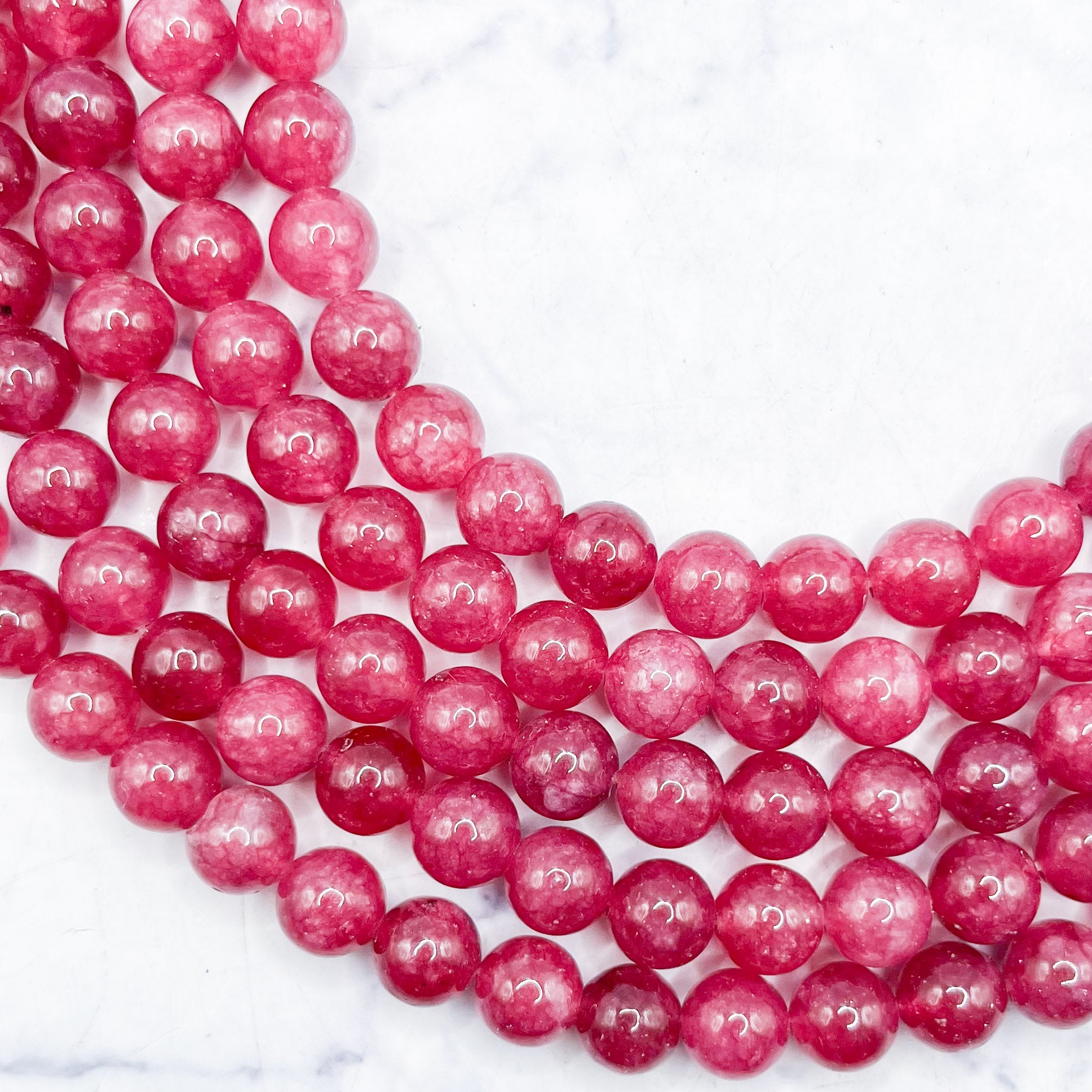 8mm Peony Chalcedony Bead Strand B10