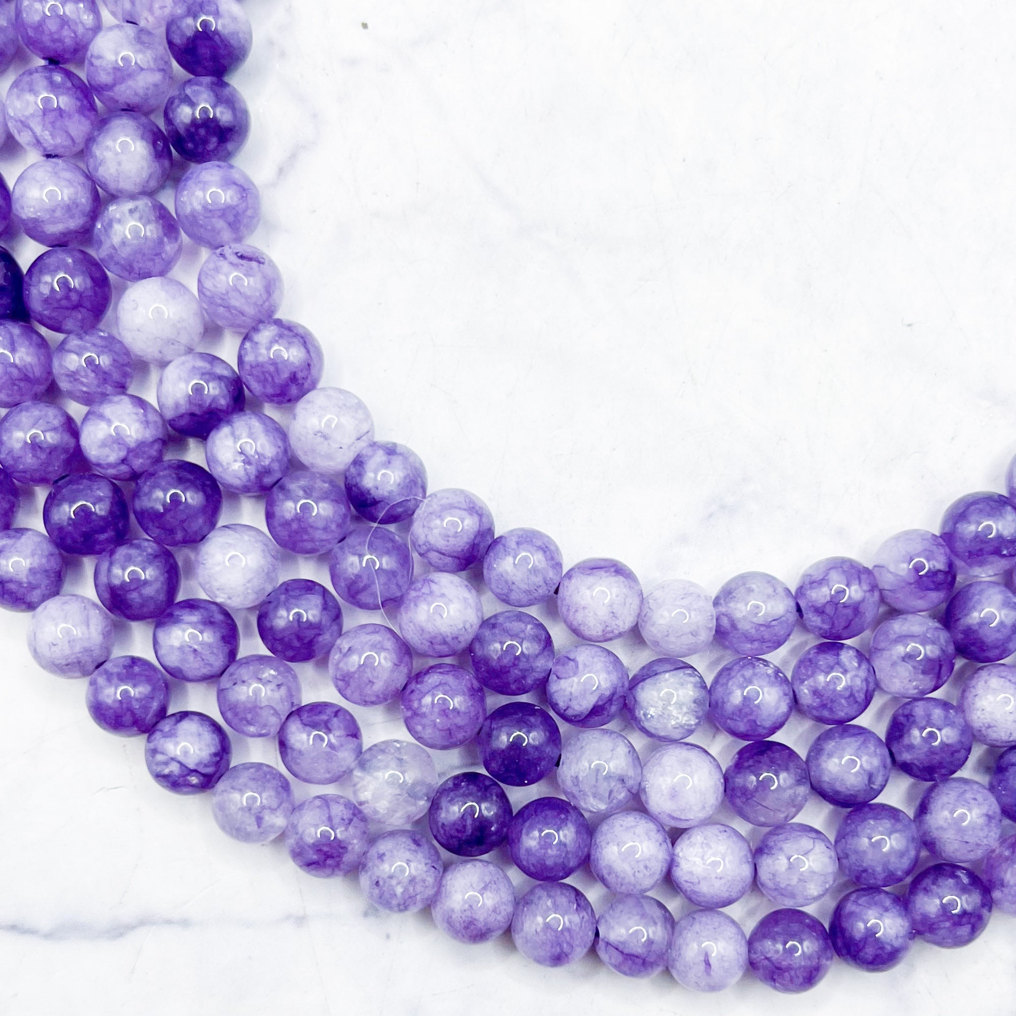 6mm Viola Chalcedony Bead Strand G9