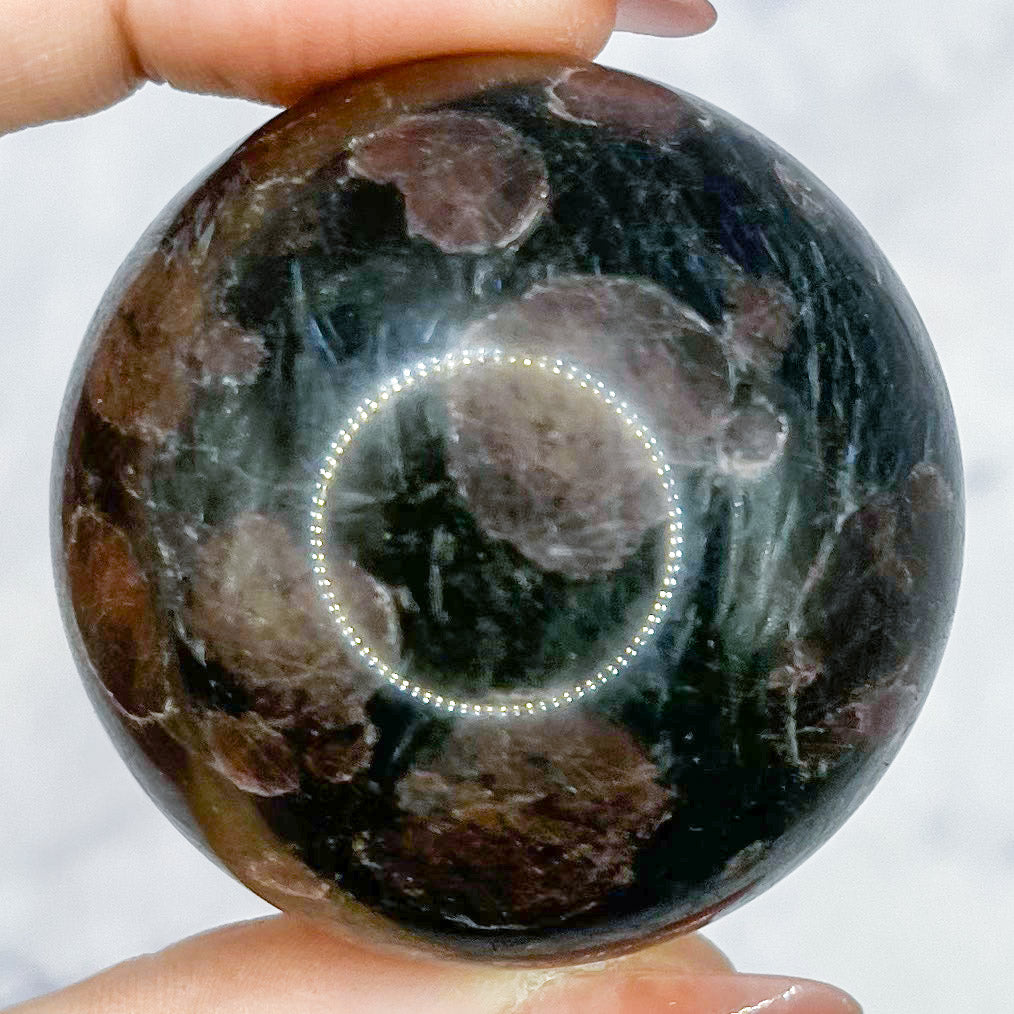 Garnet In Arfvedsonite Sphere V36