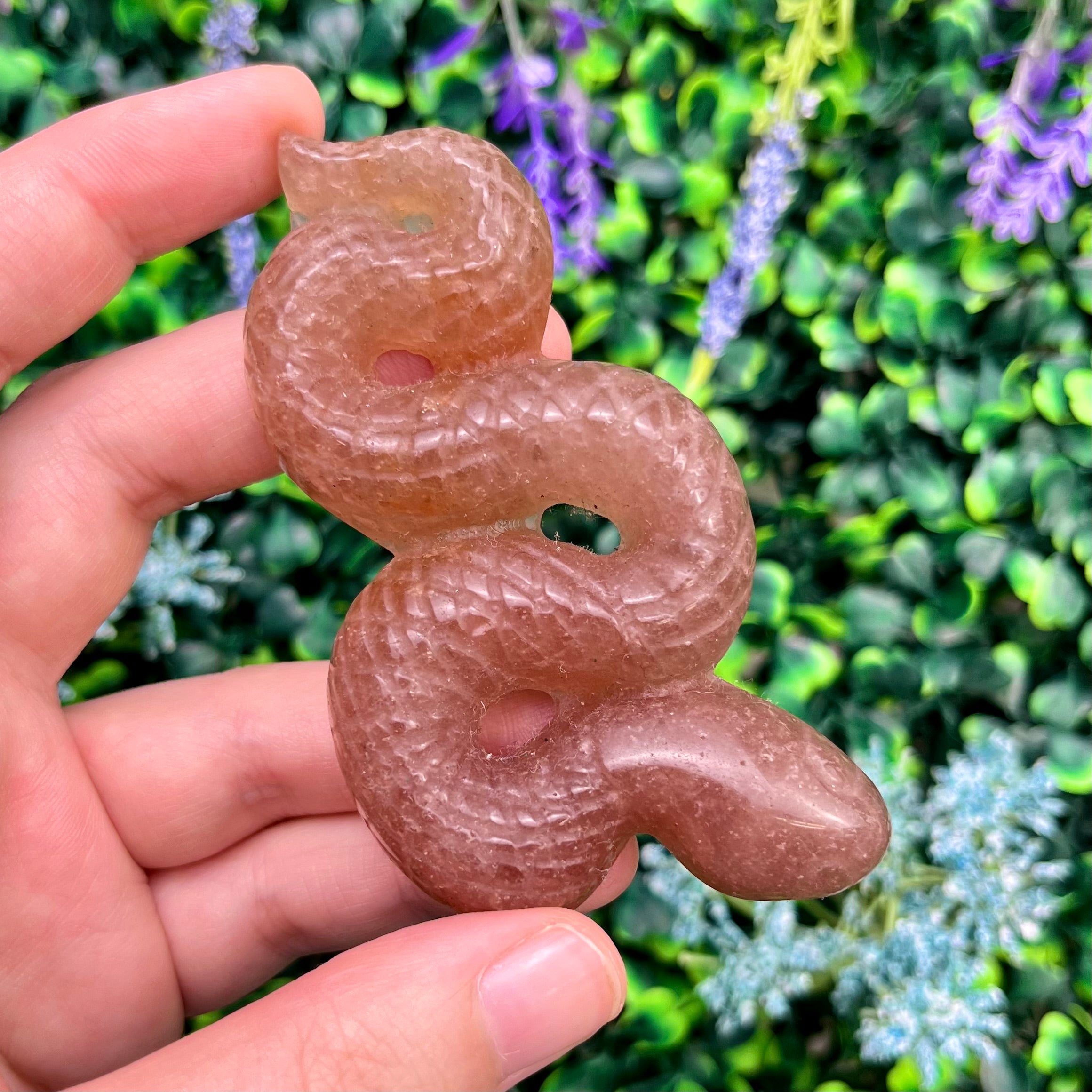 3.5 Inch Strawberry Quartz Snake D56