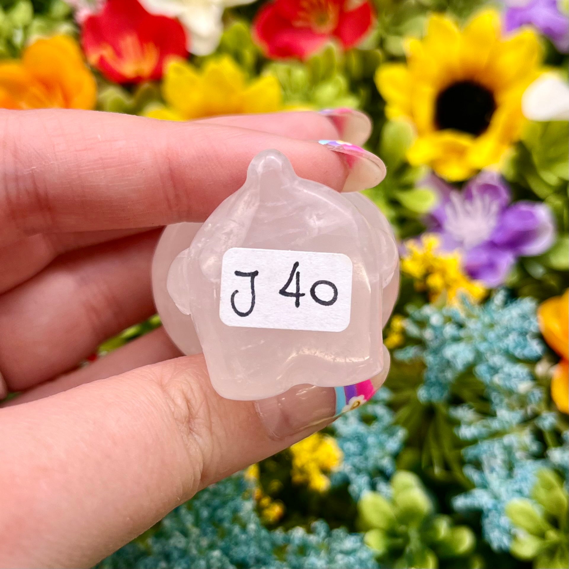 1.75 Inch Rose Quartz Hello Kitty J40