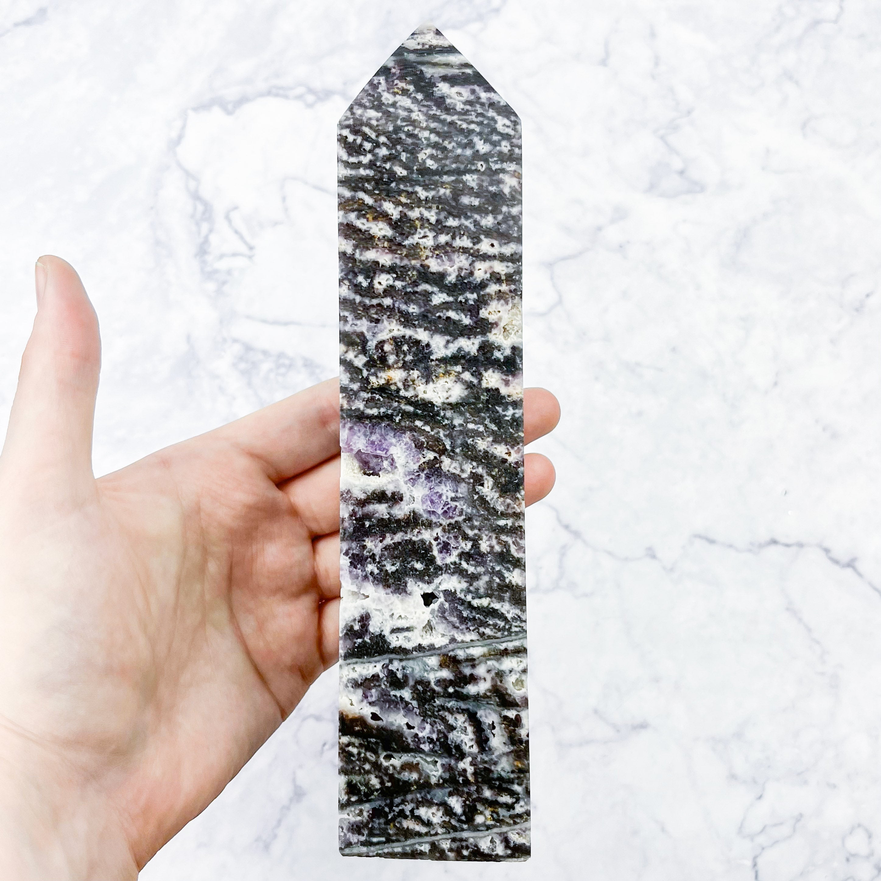 7.5 Inch Purple Sphalerite Tower E110