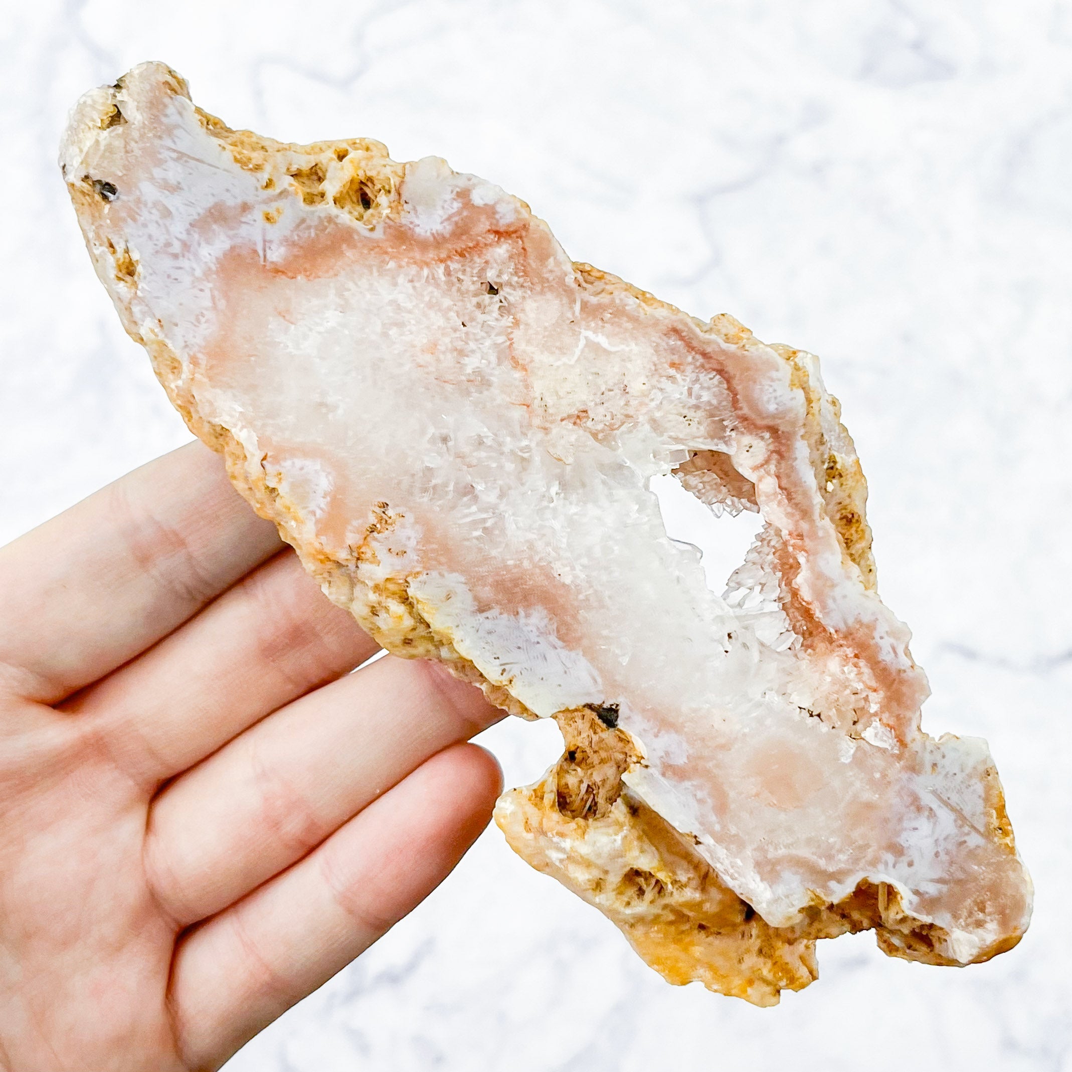 5.5 Inch Pink Amethyst/ Flower Agate Slab L26