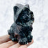 2.5 Inch Garnet in Arfvedsonite Cloaked Cat Carving R42