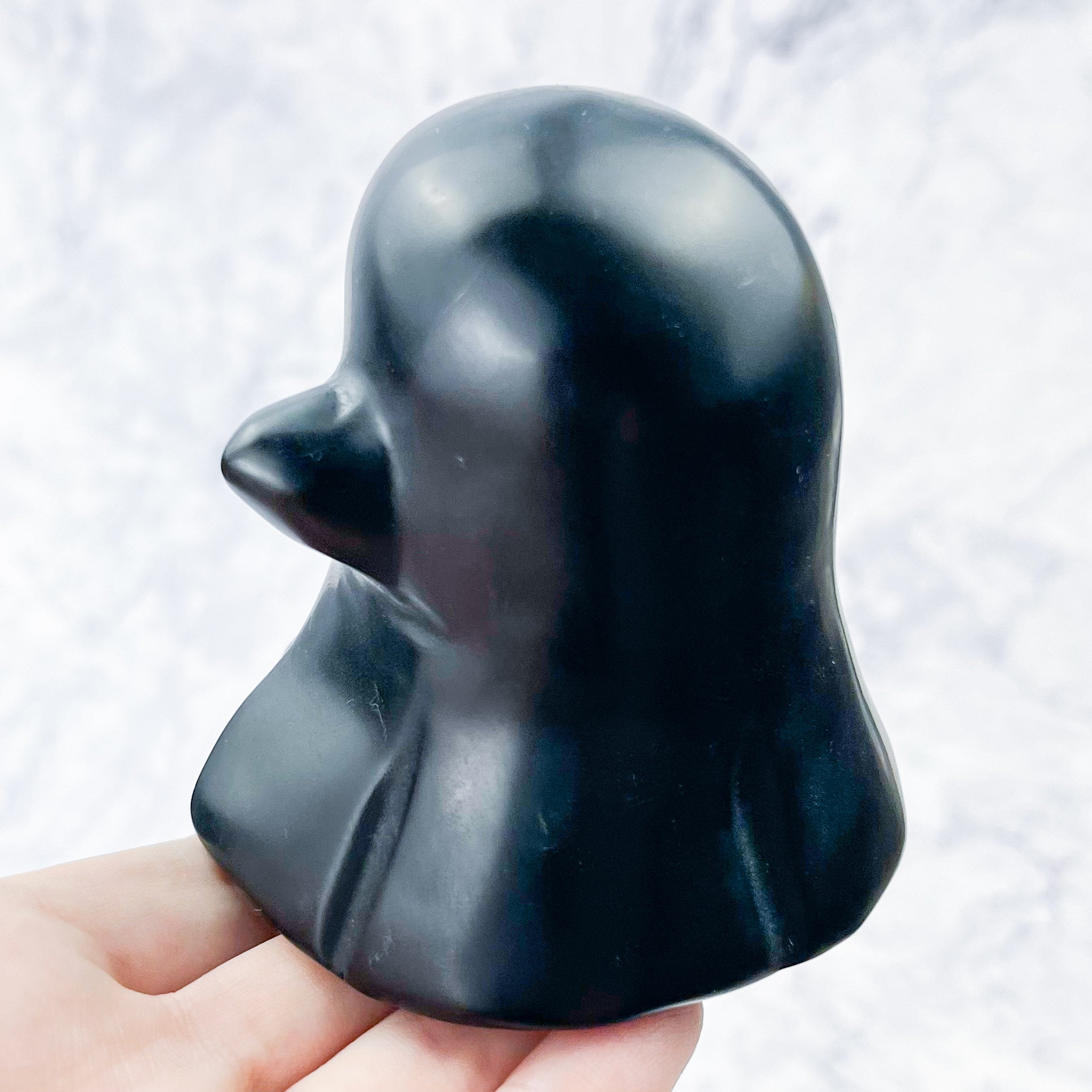 3.5 Inch Obsidian Ghost Carving T63