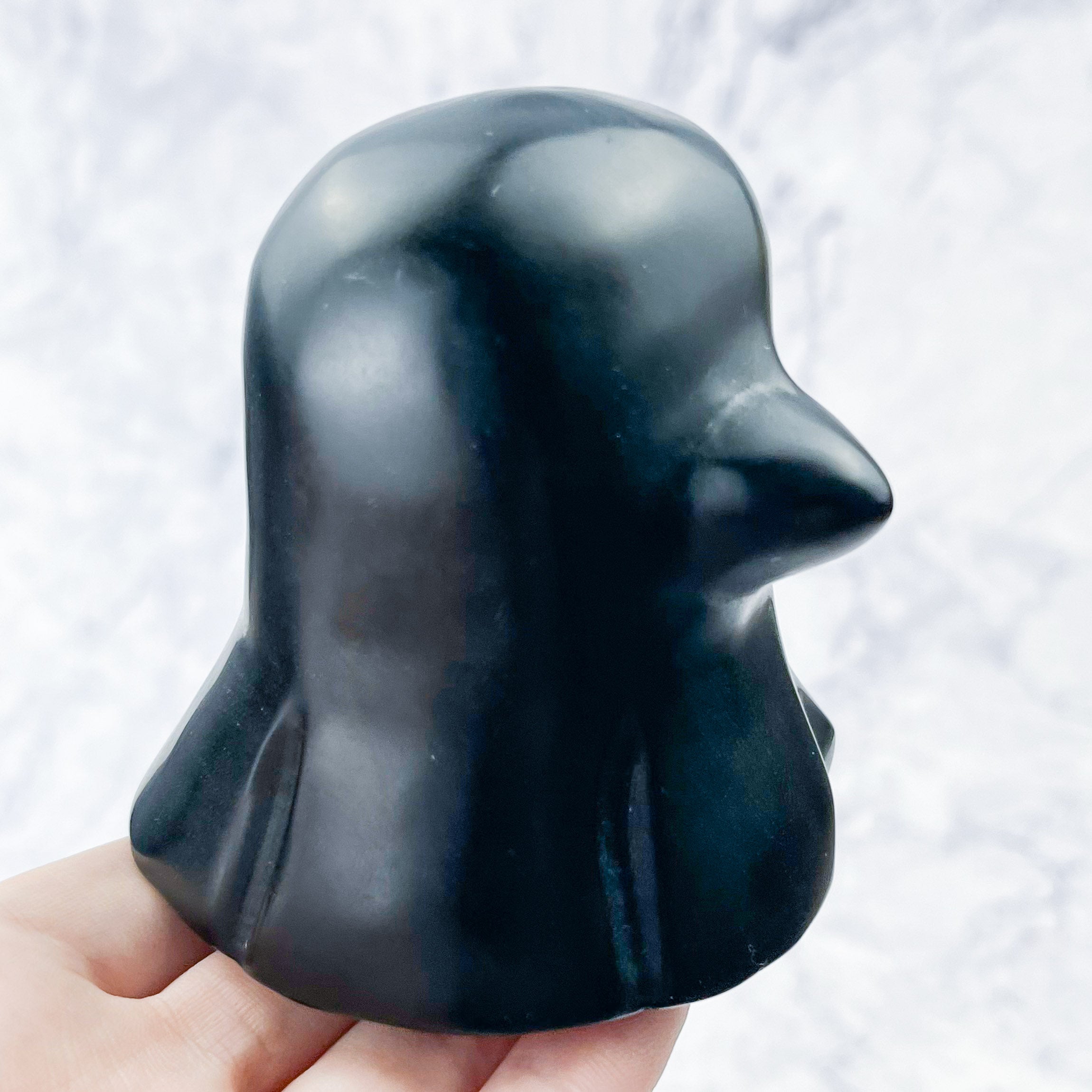 3.5 Inch Obsidian Ghost Carving T63