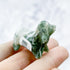 1 Inch Moss Agate Dog Carving