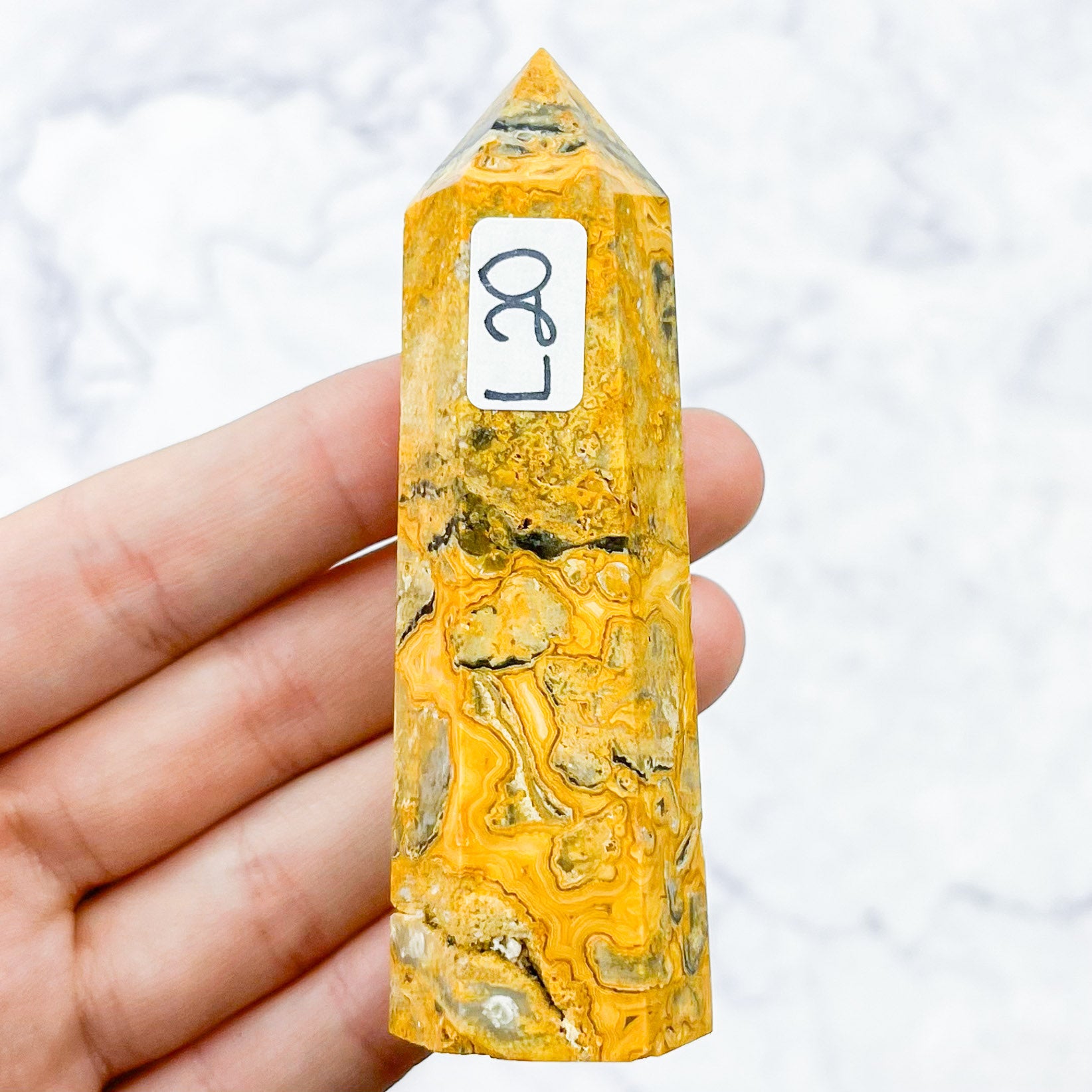 3.25 Inch Crazy Lace Agate Tower L20