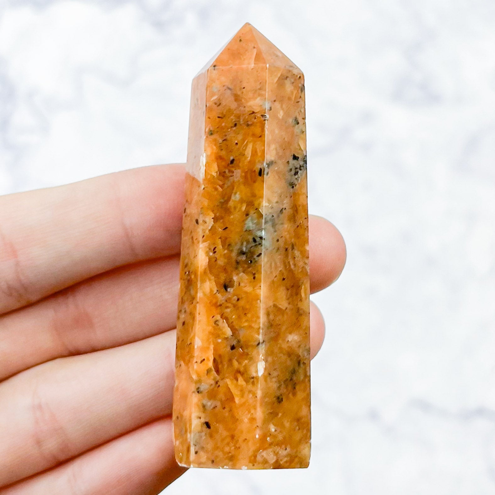 2.75 Inch Orange Calcite Tower J14