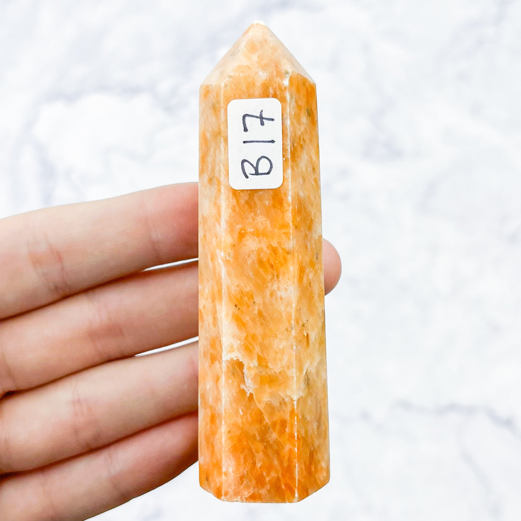 3.5 Inch Orange Calcite Tower B17