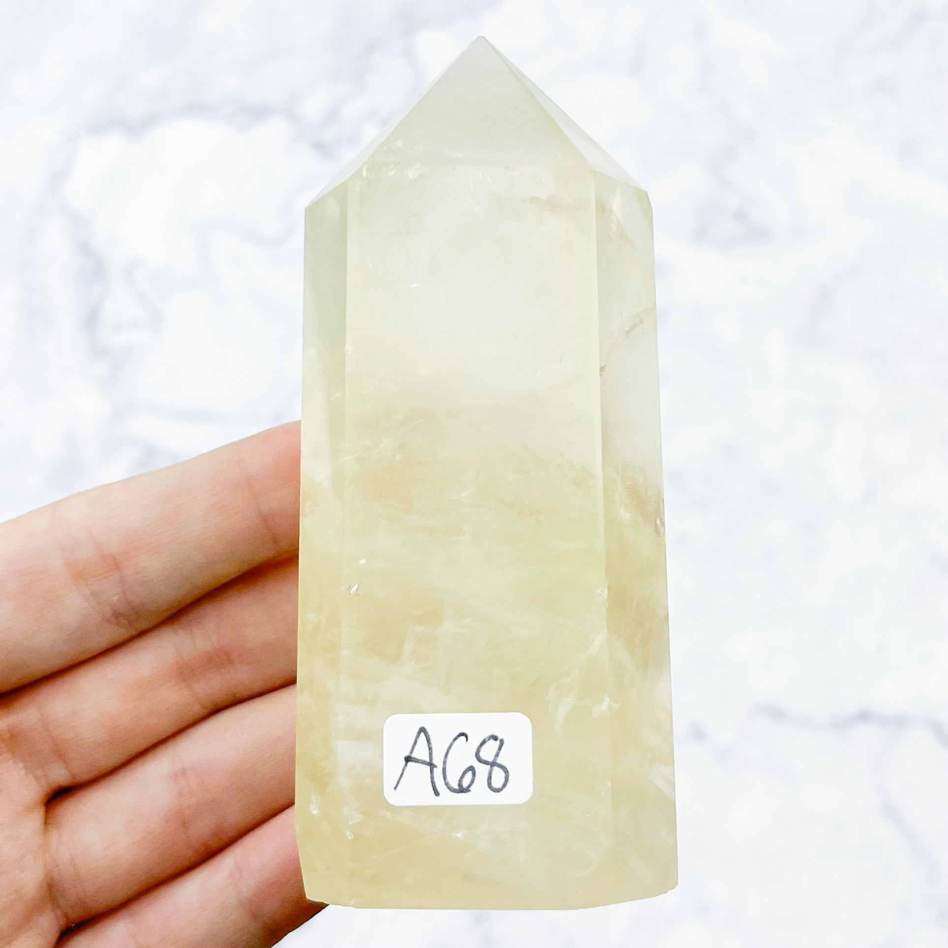 4 Inch Honey Calcite Tower A68