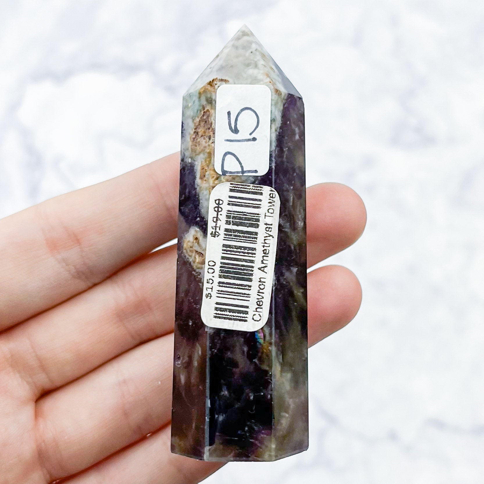 3 Inch Chevron Amethyst Tower P15