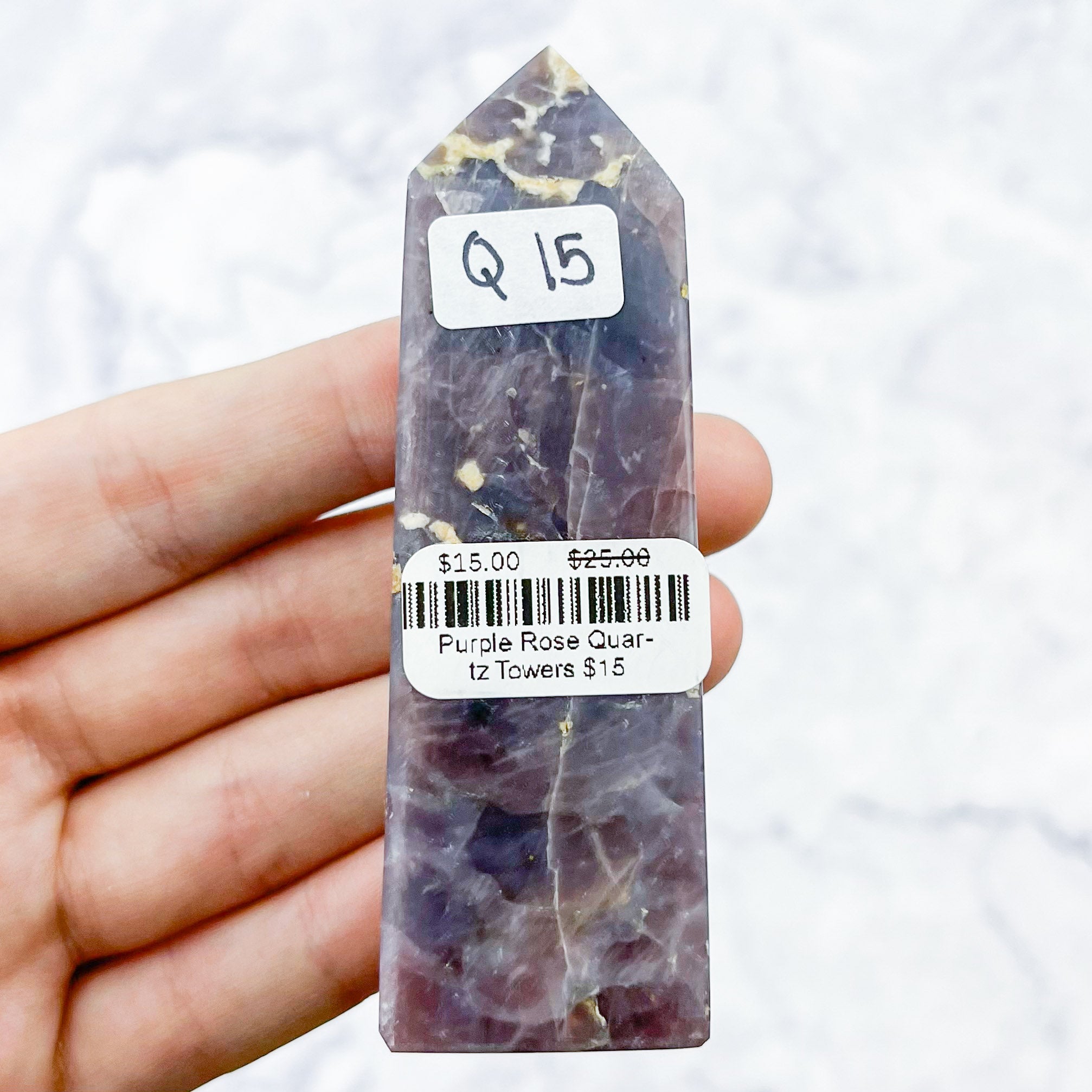 3.25 Inch Purple Rose Quartz Tower Q15