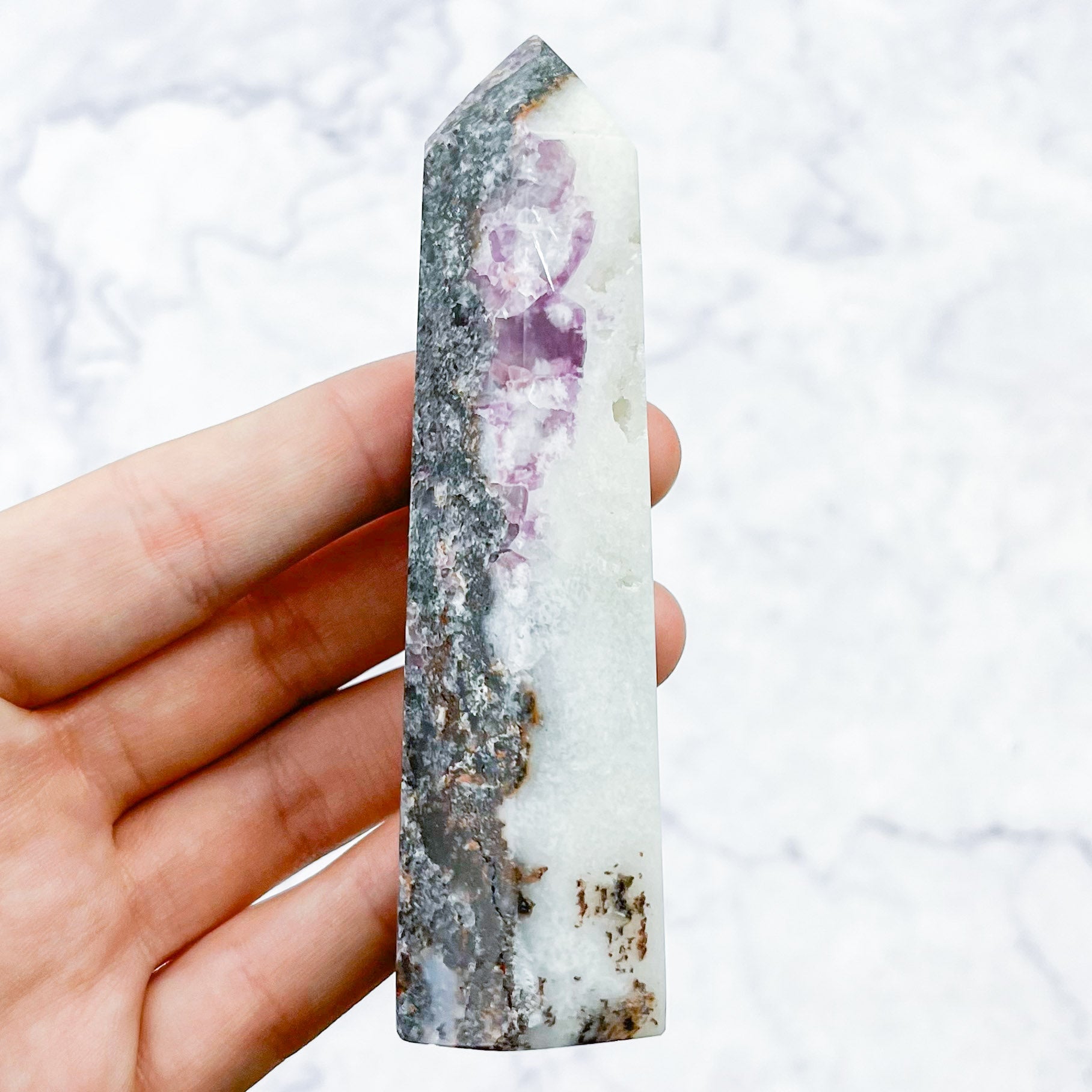 4 Inch Purple Sphalerite Tower F21