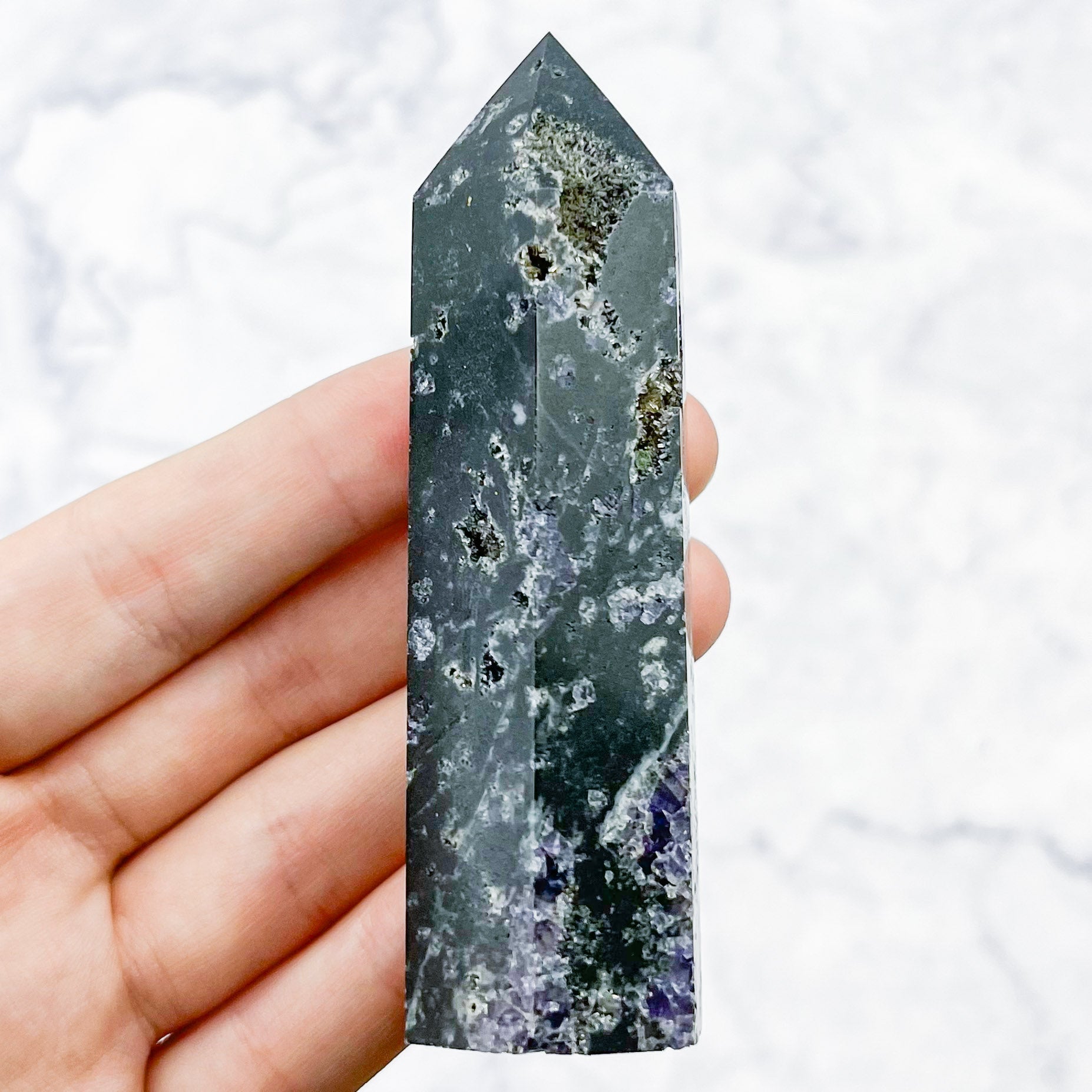 3.5 Inch Sphalerite with Fluorite Tower U25