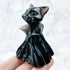 2.25 Inch Obsidian Cloaked Cat Carving U42