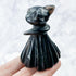 2.25 Inch Obsidian Cloaked Cat Carving U42