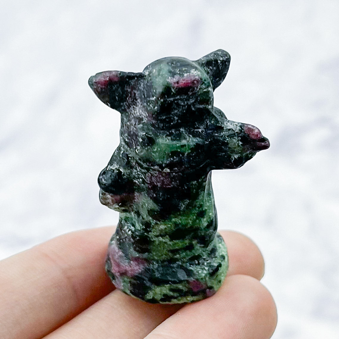 1.5 Inch Ruby in Zoisite Grogu Carving N18