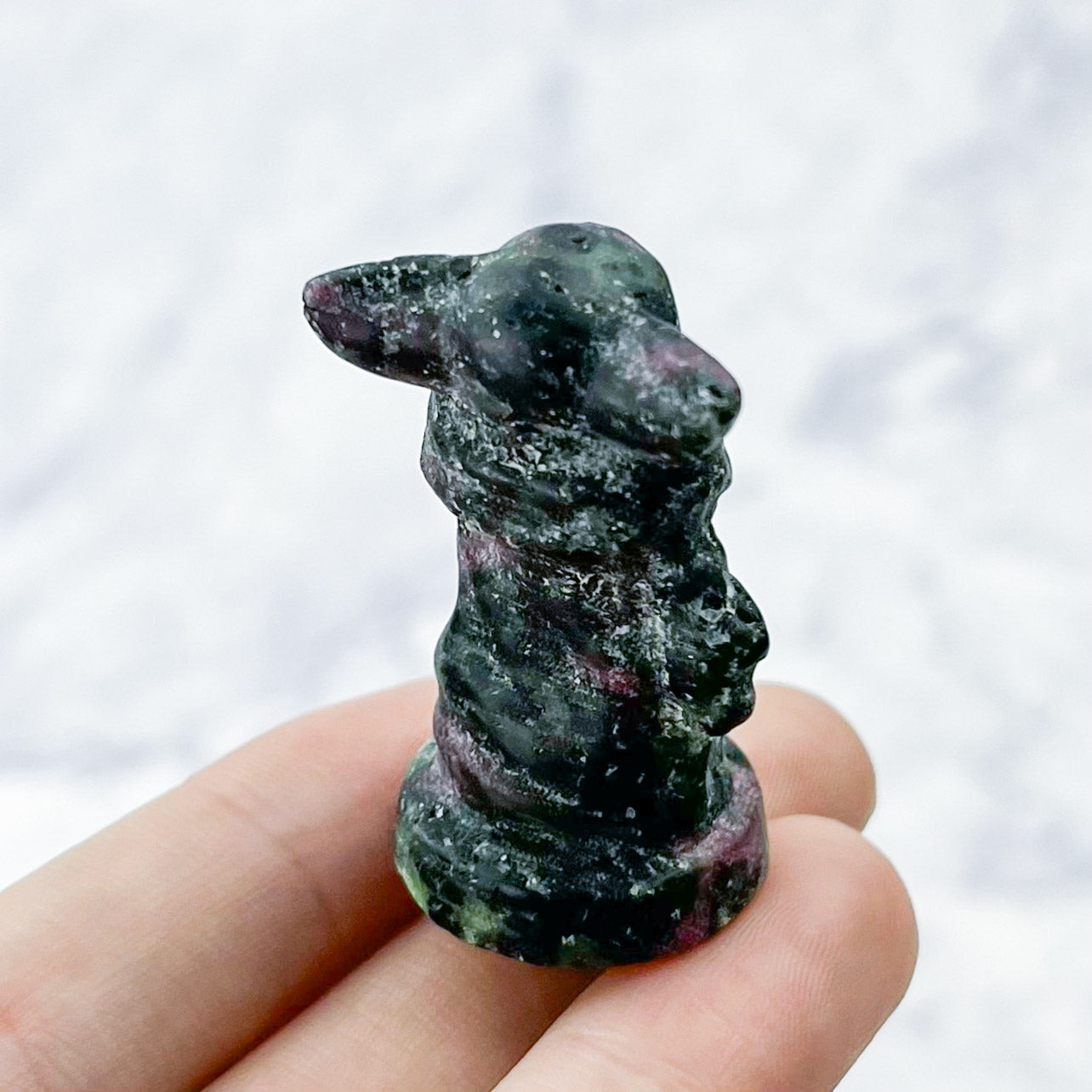 1.5 Inch Ruby in Zoisite Grogu Carving N18