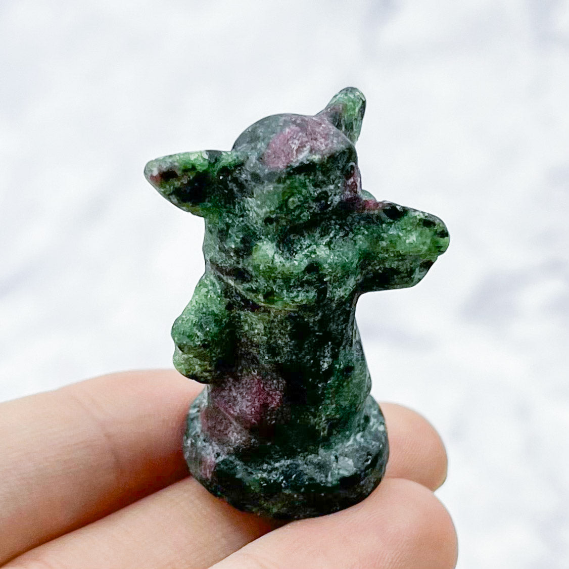 1.5 Inch Ruby in Zoisite Grogu Carving P18